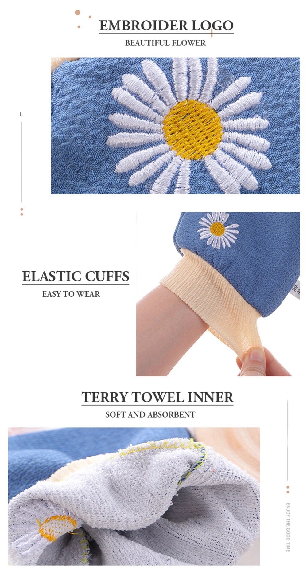 New Arrival Silk Exfoliating Glove Bath Mitt Custom Design Body Bath Mitt Made in China