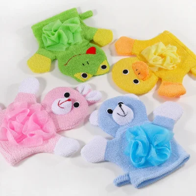 Design personalizzato per animali Scrub per doccia e bagno Spugna luffa Scrubber esfoliante Guanti da bagno per bambini per bambini Giocattolo da bagno