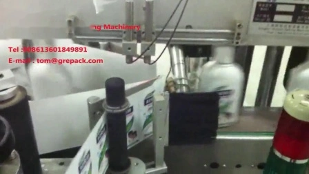 Applicatore di etichette per bottiglie di vino in vetro con controllo PLC, etichettatrice sul lato anteriore e posteriore